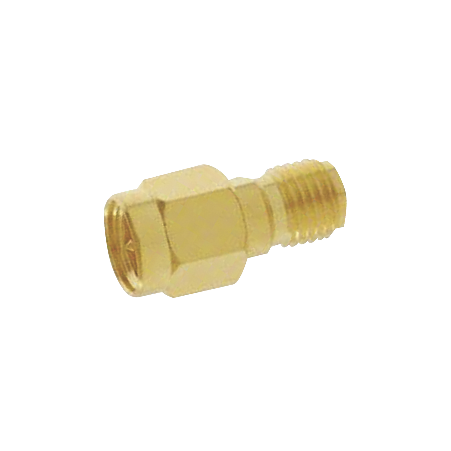 Adaptador en Línea, de Conector SMA Macho a SMA Hembra Inverso, Oro/ Oro/ Teflón.