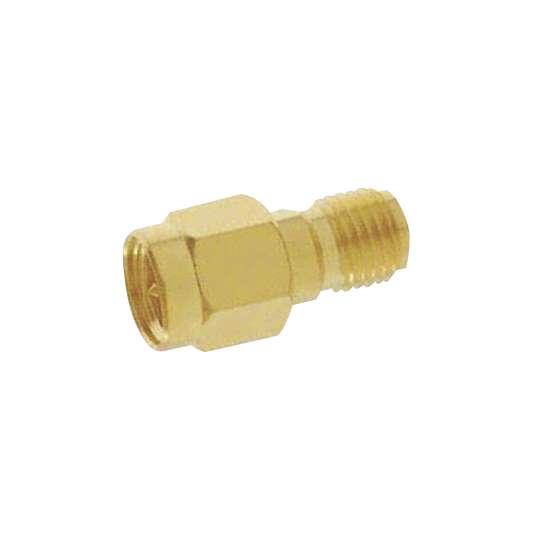 Adaptador en Línea, de Conector SMA Macho a SMA Hembra Inverso, Oro/ Oro/ Teflón.