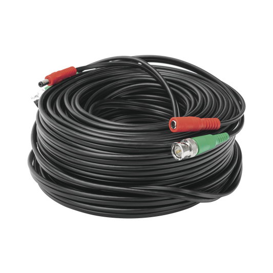 30 metros / Cable coaxial ( BNC ) + Alimentación / 100 % Cobre / Para Cámaras 4K  / Uso interior