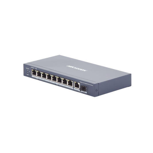 Switch PoE+ / No Administrable / 6 Puertos 10/100 Mbps PoE+ / 2 Puertos 10/100 PoE++(90 W) / 1 Puerto 10/100/1000 Uplink + 1 puerto SFP / PoE hasta 250 metros /  110 W