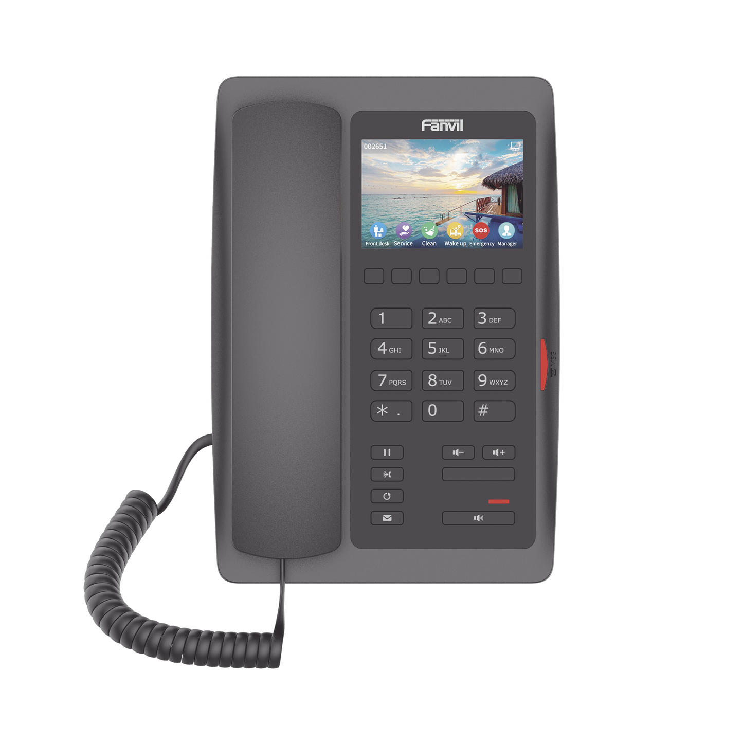 (H5W Color Negro)Teléfono IP WiFi para Hotelería, profesional de gama alta con pantalla LCD de 3.5 pulgadas a color, 6 teclas programables para servicio rápido (Hotline) PoE