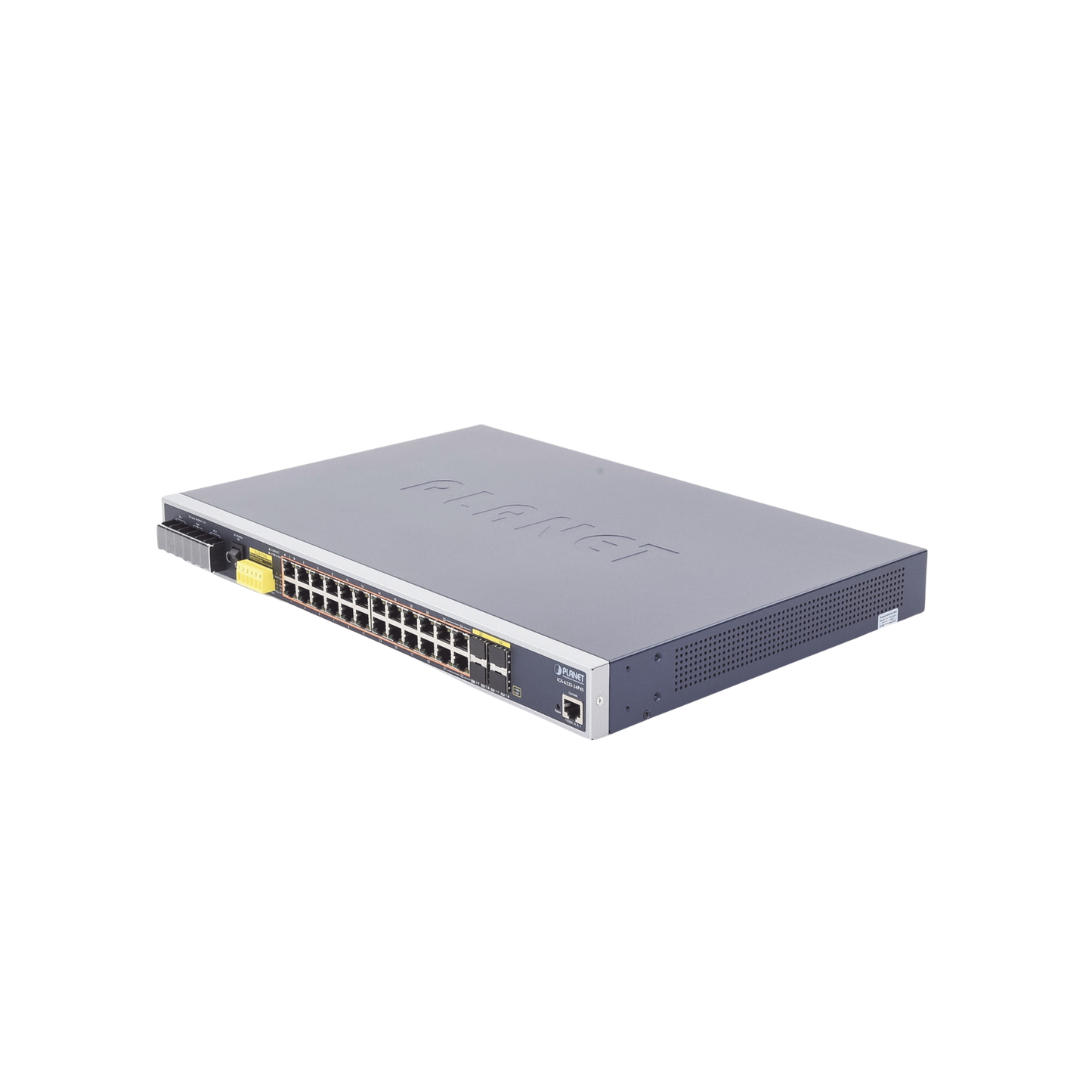 Switch PoE Industrial Capa 3, Con 24 Puertos PoE Gigabit  802.3af/at, 4 Puertos SFP Compartidos 100 / 1000X, Soporta temperaturas extremas de -40 ~ 75°C