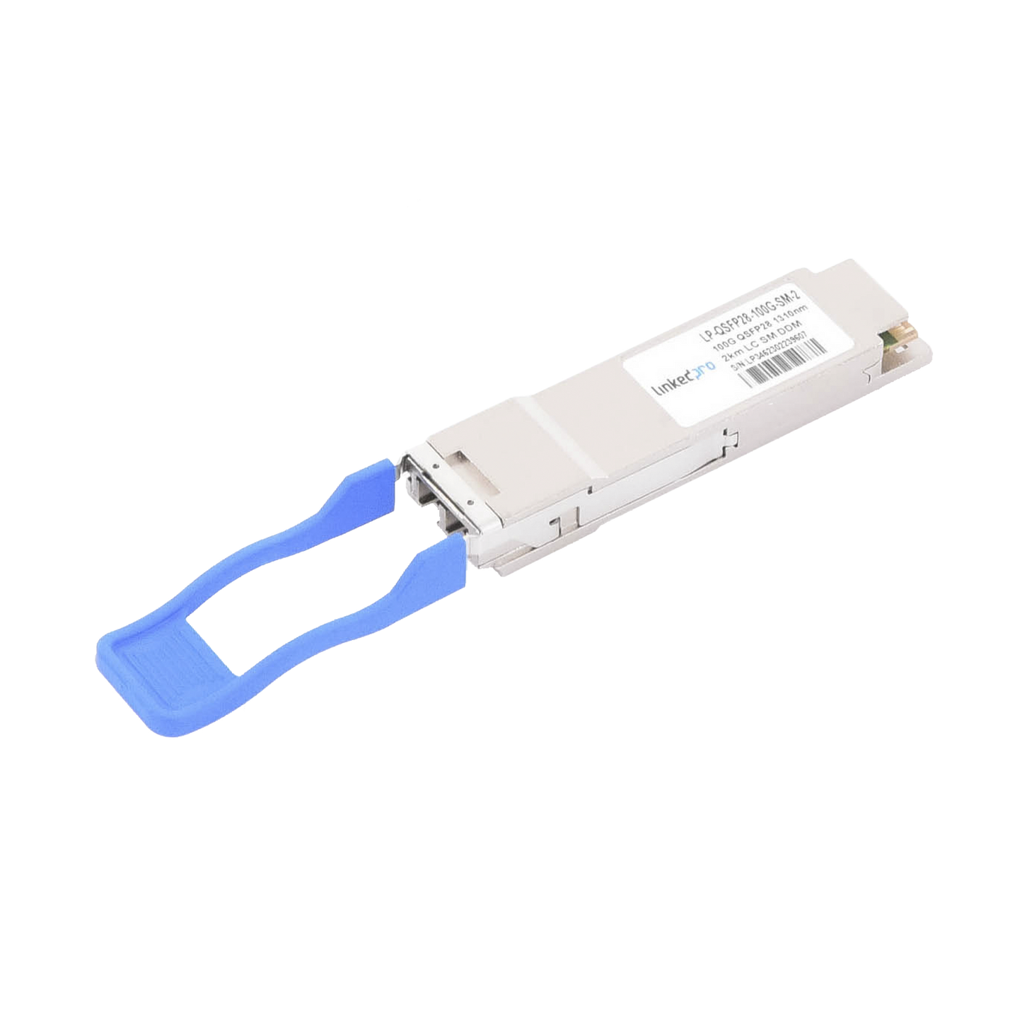 Transceptor QSFP28 (Mini-Gbic) / Monomodo / 100 Gbps de velocidad / Conectores LC Dúplex / Hasta 2 km de Distancia