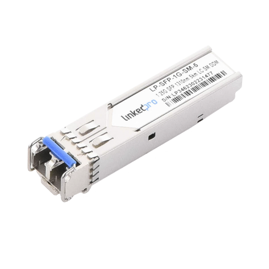 Transceptor SFP (Mini-Gbic) / Monomodo / 1.25 Gbps de velocidad / Conectores LC Dúplex / Hasta 5 km de Distancia