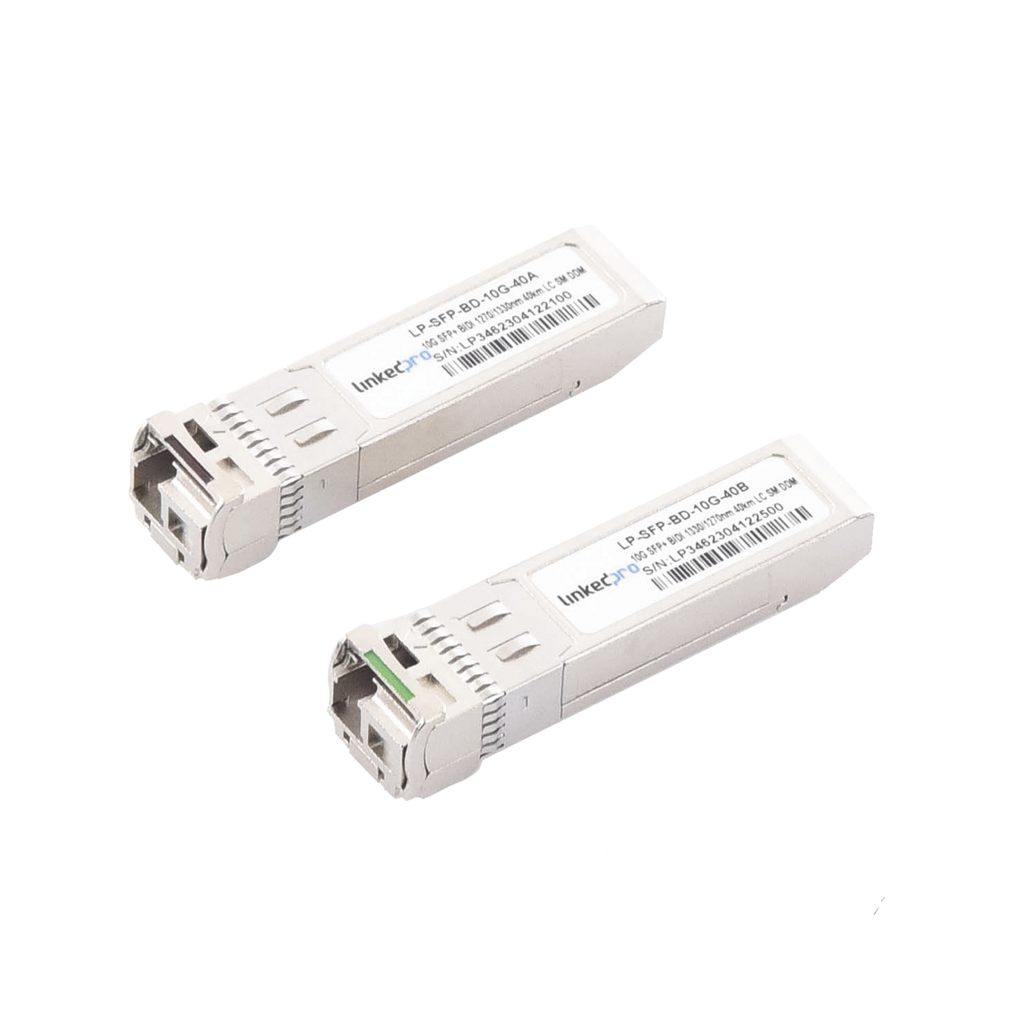 Transceptores Bidireccionales SFP+ (Mini-Gbic) / Monomodo / 10 Gbps de velocidad / Conector LC / Hasta 40 km de Distancia / 2 Piezas