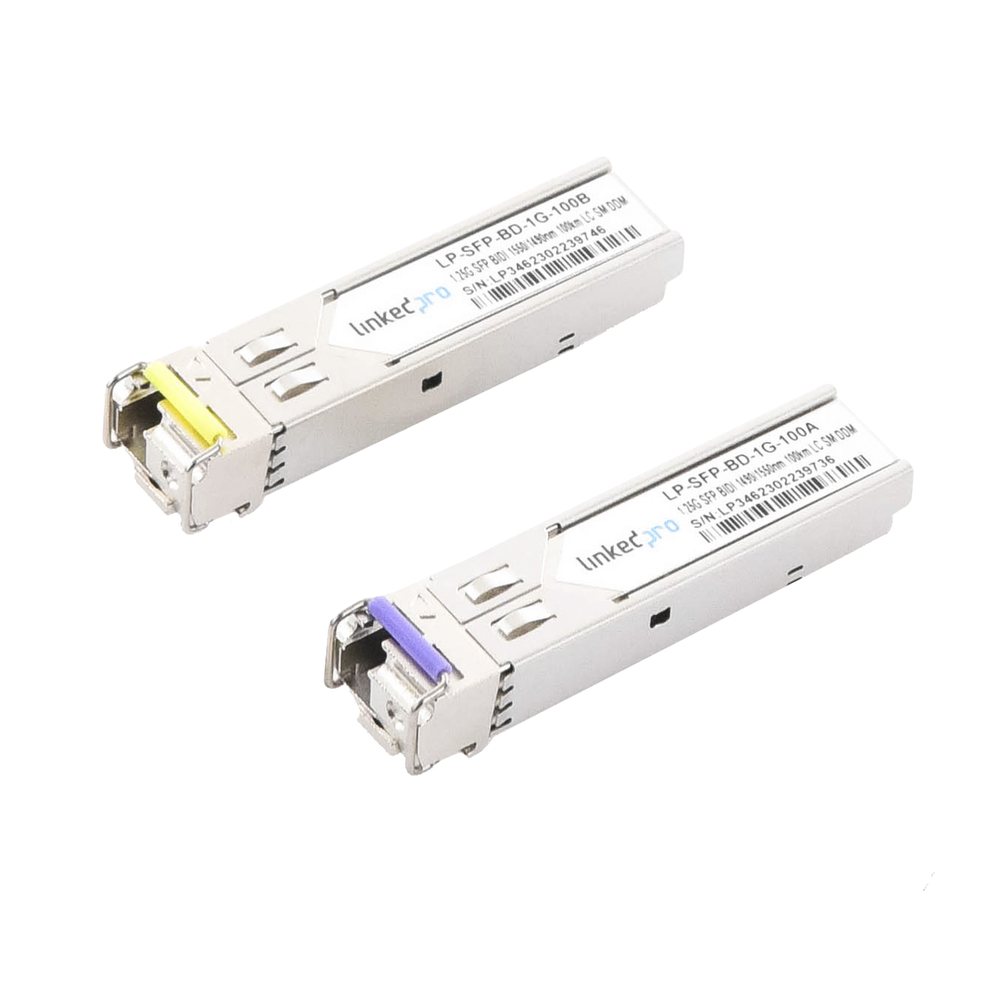 Transceptores Bidireccionales SFP (Mini-Gbic) / Monomodo / 1.25 Gbps de velocidad / Conector LC / Hasta 100 km de Distancia / 2 Piezas