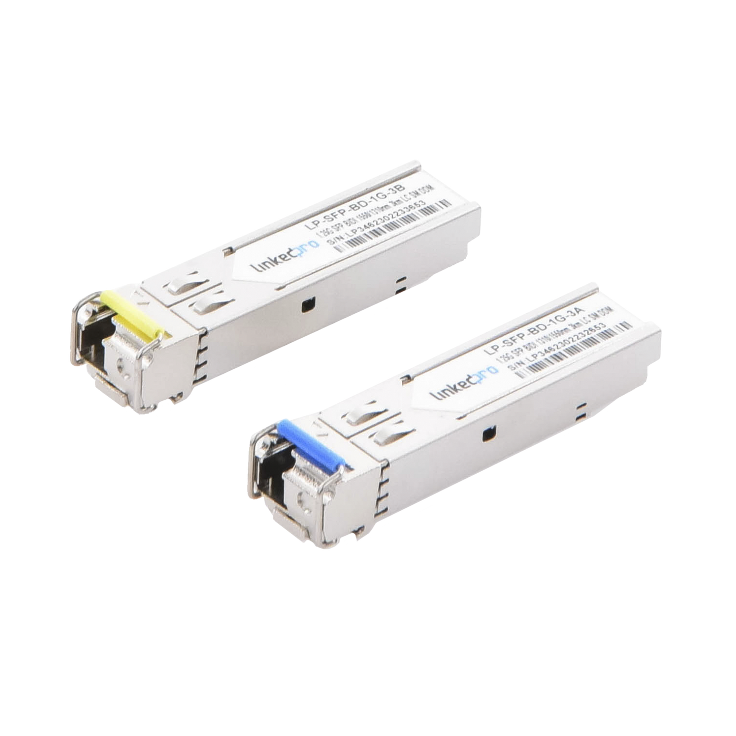 Transceptores Bidireccionales SFP (Mini-Gbic) / Monomodo / 1.25 Gbps de velocidad / Conector LC / Hasta 3 km de Distancia / 2 Piezas