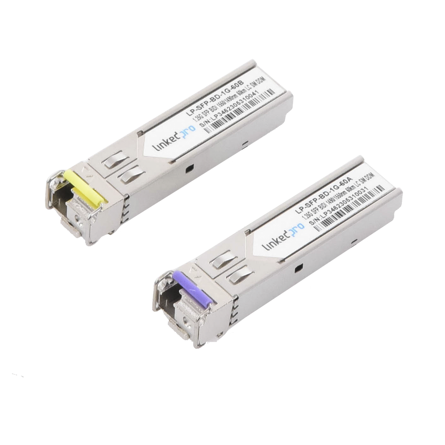 Transceptores Bidireccionales SFP (Mini-Gbic) / Monomodo / 1.25 Gbps de velocidad / Conector LC / Hasta 60 km de Distancia / 2 Piezas