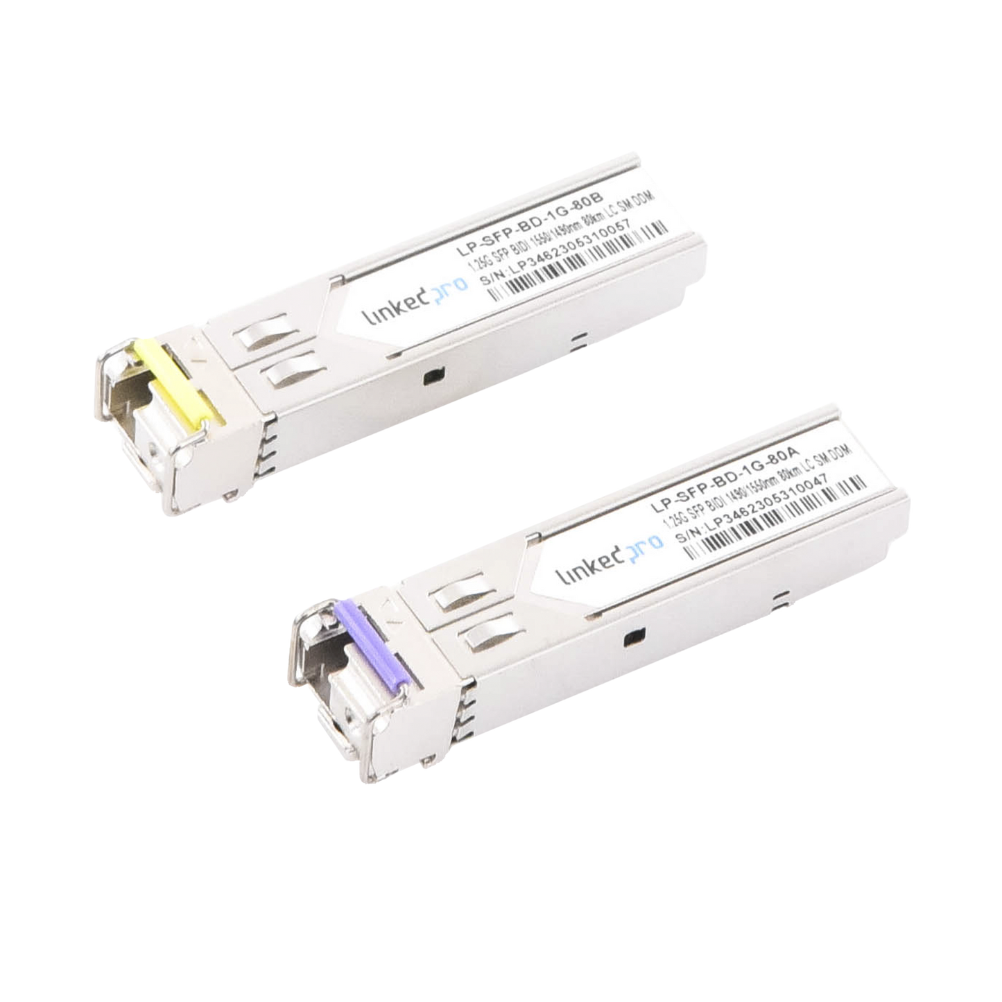 Transceptores Bidireccionales SFP (Mini-Gbic) / Monomodo / 1.25 Gbps de velocidad / Conector LC / Hasta 80 km de Distancia / 2 Piezas