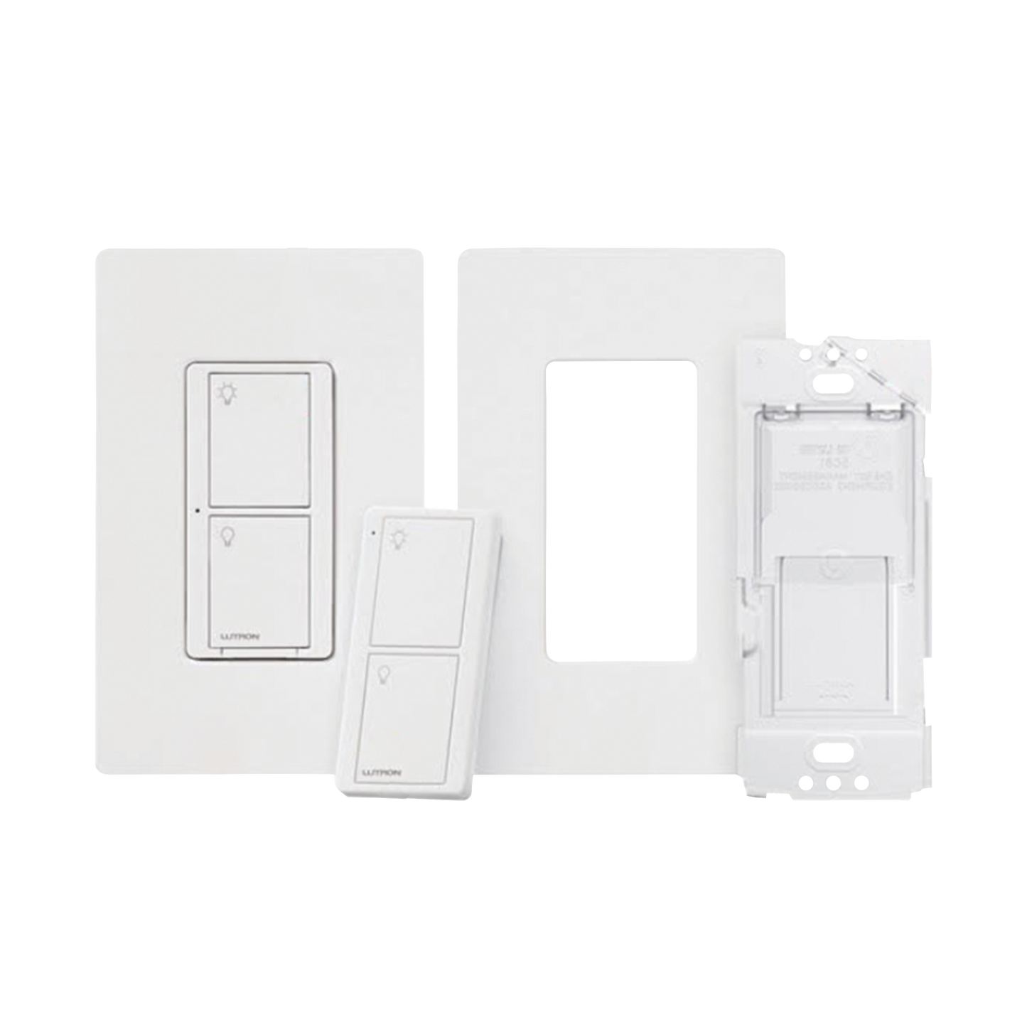 (Caseta Wireless) Kit, Apagador, base para empotrar en pared el control remoto PICO, tapa, ideal para el control de iluminación,.