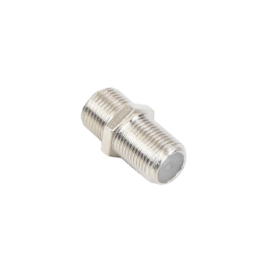 Adaptador Barril para 75 Ohm, de Conector F Hembra a F Hembra, Níquel/ Estaño/ Polietileno.