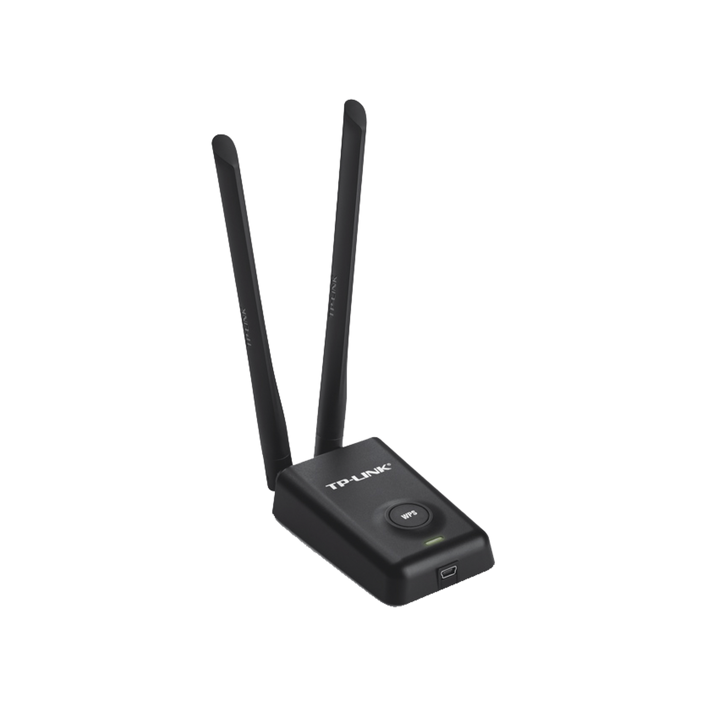 Adaptador de alta potencia USB  inalámbrico N 300 Mbps 2.4 GHz con 2 antenas externas de 5 dBi