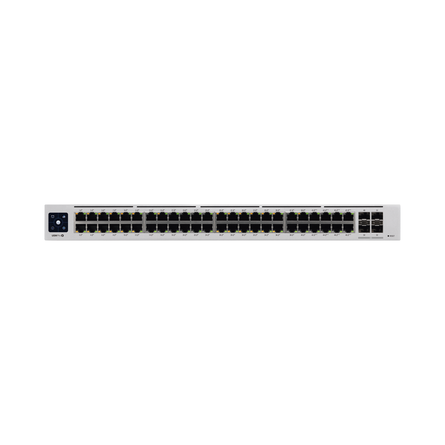 UniFi Switch USW-Pro-48-POE Gen2, Capa 3 de 48 puertos PoE 802.3at/bt + 4 puertos 1/10G SFP+, 600W, pantalla informativa